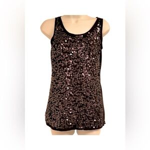 Eileen Fisher Sleeveless Sequin Tank Sweater _ Plum